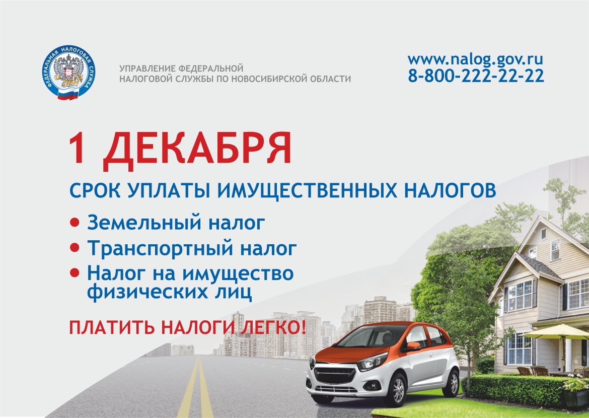 УФНС России по Новосибирской области напоминает УФНС России по Новосибирской области напоминает
